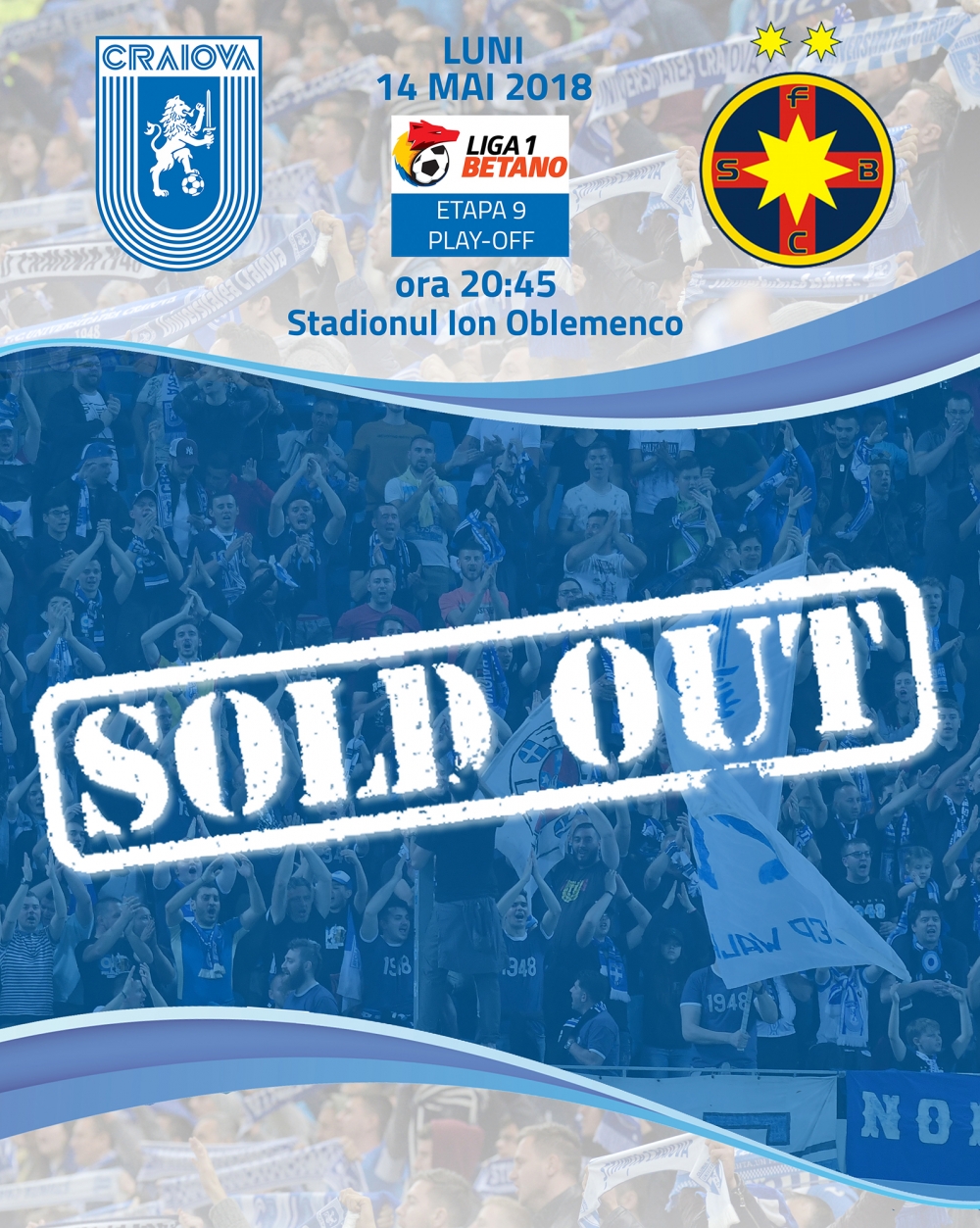 #SOLDOUT: UNIVERSITATEA CRAIOVA - FCSB, CU CASA ÎNCHISĂ!