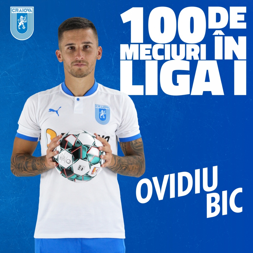 Ovidiu Bic, lovit de o rolă de hârtie în FC Hermannstadt - 'U' Cluj. S-a  prăbușit pe teren, iar arbitrul a oprit meciul