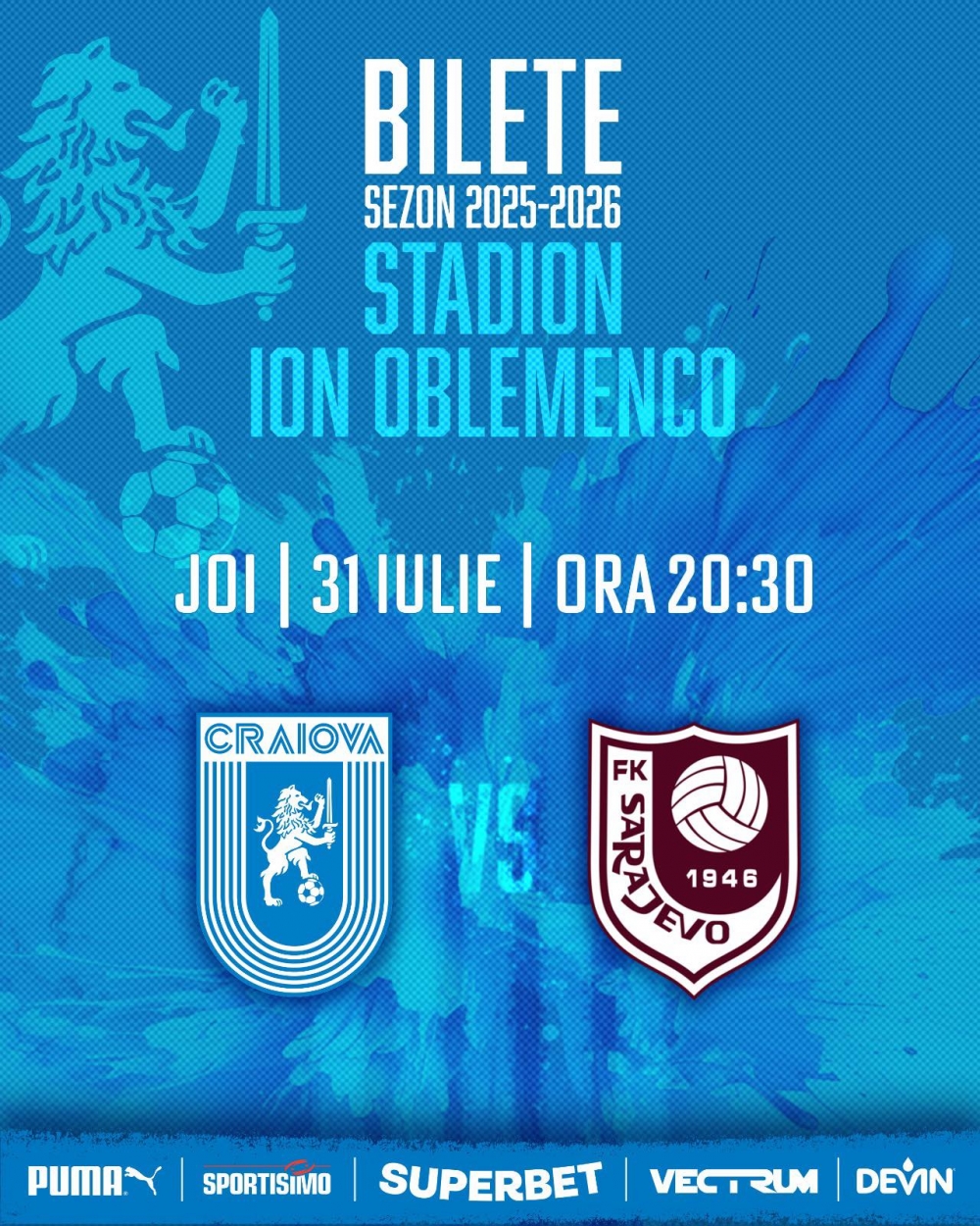Bilete pentru returul cu FK Sarajevo! Cât costă și de unde le poți cumpăra